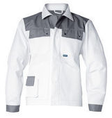 Werkstoff Arbeitsjacke in weiß-grau © RWA Werkstoff Arbeitsjacke in weiß-grau © RWA