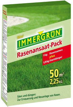 IMMERGRÜN Rasenansaat-Pack für 50 m² | Bau & Gartenmarkt | Immergrün